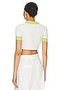 view 3 of 4 Joyce Collar Crop Top in White & Yellow