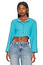 view 1 of 4 Mina Button Down Top in Blue