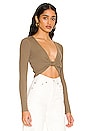 view 2 of 4 Tiffany Knot Front Top in Cocoa