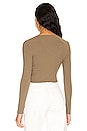 view 3 of 4 Tiffany Knot Front Top in Cocoa