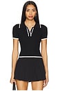 view 1 of 4 Katrina Knit Polo Top in Black