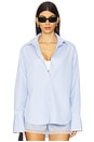 view 2 of 6 Misha Button Up Top in Blue