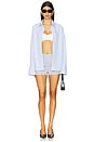 view 5 of 6 Misha Button Up Top in Blue
