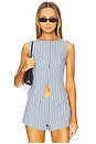 view 1 of 5 Alerie Button Front Top in Blue Stripe