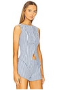 view 2 of 5 Alerie Button Front Top in Blue Stripe