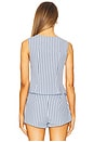 view 3 of 5 Alerie Button Front Top in Blue Stripe