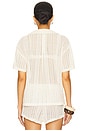 view 3 of 4 Rosie Button Up Top in Cream