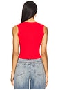 view 3 of 4 Cassie Button Front Top in Red
