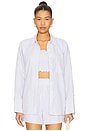 view 1 of 6 Alice Button Down Top in Blue Stripe