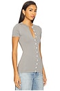 view 2 of 4 Samantha Button Up Top in Grey