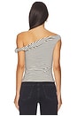 view 4 of 6 Amber Off Shoulder Top in Black & White Stripe