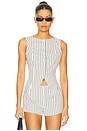 view 1 of 5 Alerie Button Front Top in White & Black Stripe