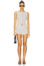 view 4 of 5 Alerie Button Front Top in White & Black Stripe