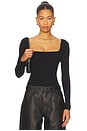 view 1 of 5 Amalia Square Neck Bodysuit in Black