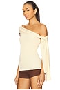 view 2 of 4 Mariah Asymmetrical Top in Butter Yellow