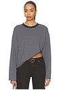 view 1 of 5 Lily Long Sleeve Top in Navy Stripe