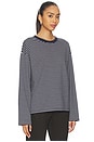 view 2 of 5 Lily Long Sleeve Top in Navy Stripe