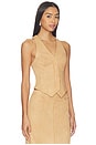 view 2 of 4 Bailey Faux Suede Vest in Light Beige