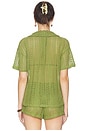 view 4 of 5 Rosie Button Up Top in Olive Green