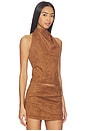 view 2 of 4 Aiya Faux Suede Top in Brown