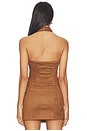 view 3 of 4 Aiya Faux Suede Top in Brown