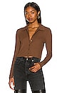 view 1 of 4 Andjela Button Down Top in Dark Brown