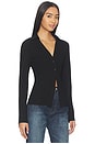 view 2 of 4 Madeline Button Front Top in Black