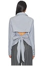 view 4 of 6 Clarise Open Back Top in Grey Stripe