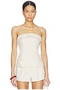 view 1 of 5 Braylon Strapless Top in Beige Stripe
