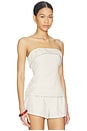 view 2 of 5 Braylon Strapless Top in Beige Stripe
