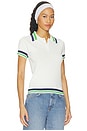 view 2 of 4 Hazel Knit Polo Top in White & Green