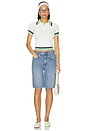 view 4 of 4 Hazel Knit Polo Top in White & Green