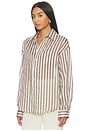 view 3 of 5 Minnie Button Down Top in Brown Stripe