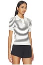 view 2 of 4 Lindsay Knit Top in White & Black Stripe