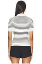 view 3 of 4 Lindsay Knit Top in White & Black Stripe