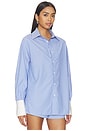 view 2 of 5 Lucinda Button Down Top in Blue Stripe