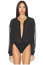 view 2 of 5 Gwynne Bodysuit in Black Chiffon