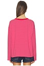 view 4 of 5 Lily Long Sleeve Top in White & Red Stripe