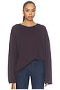view 1 of 5 Lily Long Sleeve Top in Navy & Brown Stripe