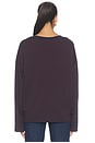 view 4 of 5 Lily Long Sleeve Top in Navy & Brown Stripe