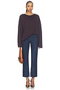 view 5 of 5 Lily Long Sleeve Top in Navy & Brown Stripe