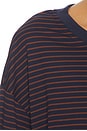 view 6 of 5 Lily Long Sleeve Top in Navy & Brown Stripe