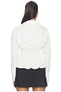 view 3 of 4 Tiffani Button Up Top in White