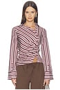 view 1 of 6 Top Charlotte in Brown Stripe