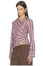 view 4 of 6 Top Charlotte in Brown Stripe