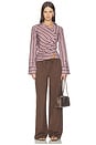 view 6 of 6 Top Charlotte in Brown Stripe