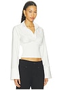 view 2 of 4 Amika Fitted Button Up Top in White