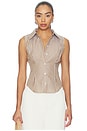 view 1 of 5 Bessie Top in Taupe Stripe