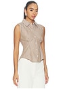 view 2 of 5 Bessie Top in Taupe Stripe