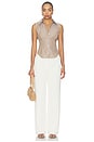view 4 of 5 Bessie Top in Taupe Stripe